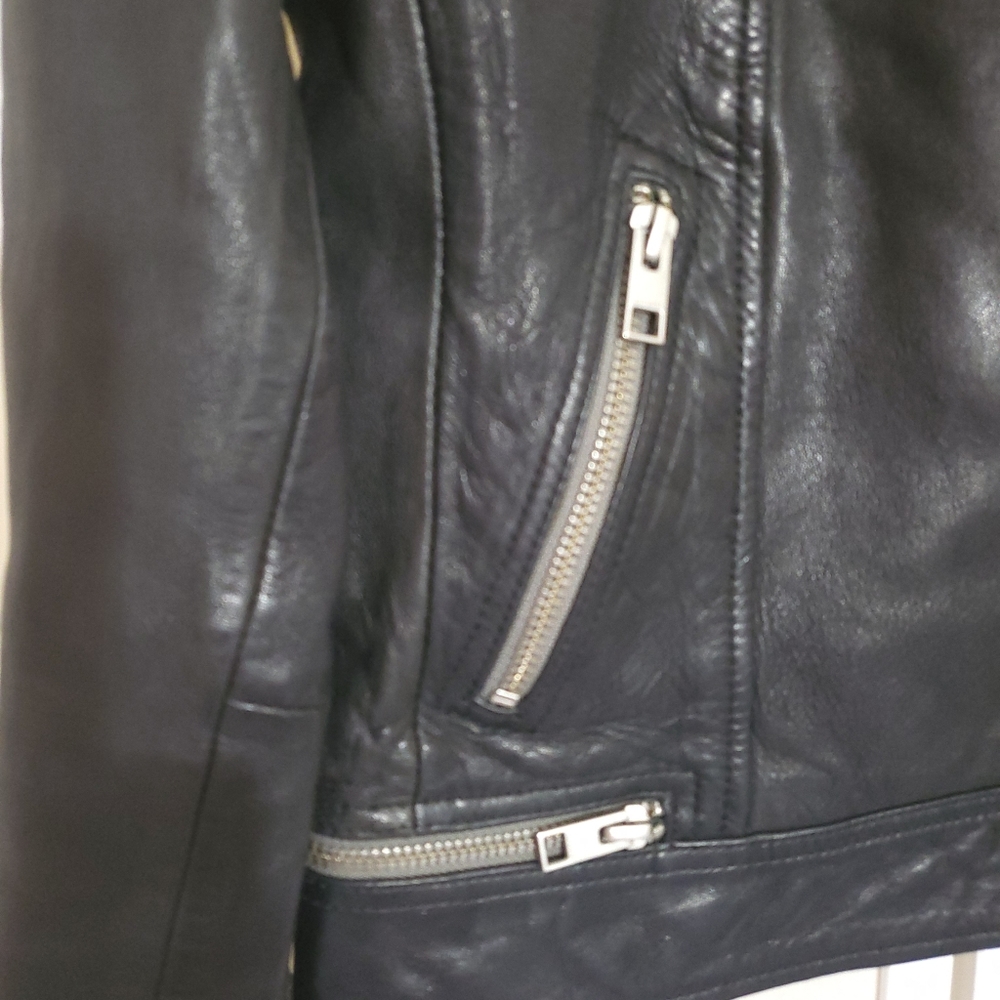 All Saints Black Leather Jacket - Picture 11 of 16